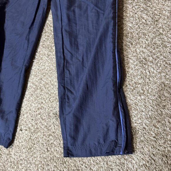 Adidas Pants Mens Large Navy Blue Track Nylon Mesh Lined Zip Ankle Athletic - Picture 2 of 12